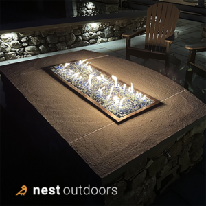 Custom gas fire tables in Goffstown NH by Nest Outdoors